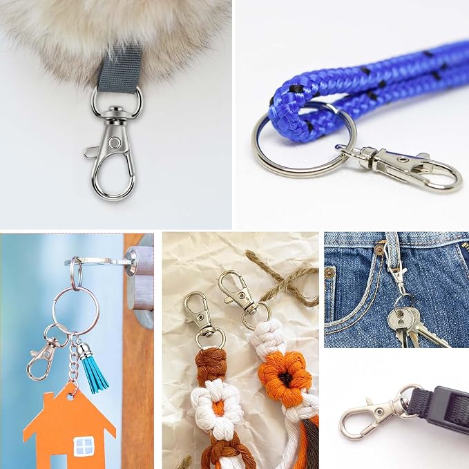 60PCS Keychain Making Kit, Including 30PCS Keychains Clips Hooks and 30PCS Key - Image 7