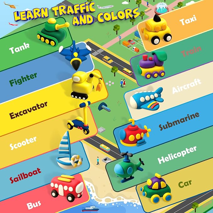Air Dry Clay Kit -Traffic Theme, Modeling Clay - Image 5