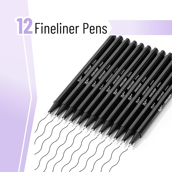 Mr. Pen- Black Fineliner Pens, 12 Pack, 0.4mm Fine Point | Smooth Bible - Image 2