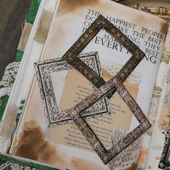 100 Pcs Vintage Frame Stickers for Scrapbooking - Image 5