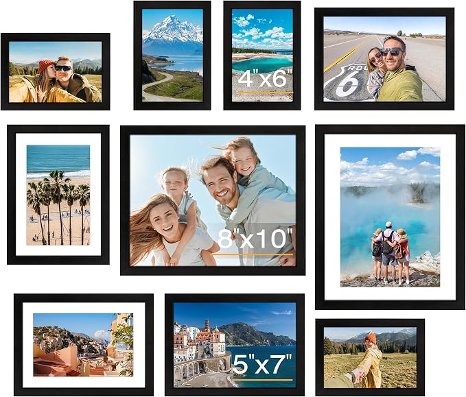 FIXSMITH 10 Pack Picture Frames Collage Wall Decor by FIXSMITH