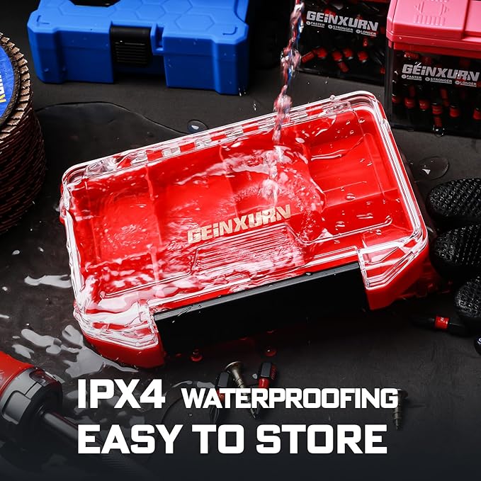 IPX4 Waterproof Small Storage Parts Organizer, Small Parts Case with Removable Dividers, Screwdriver Bit Set Box(2 Boxes)