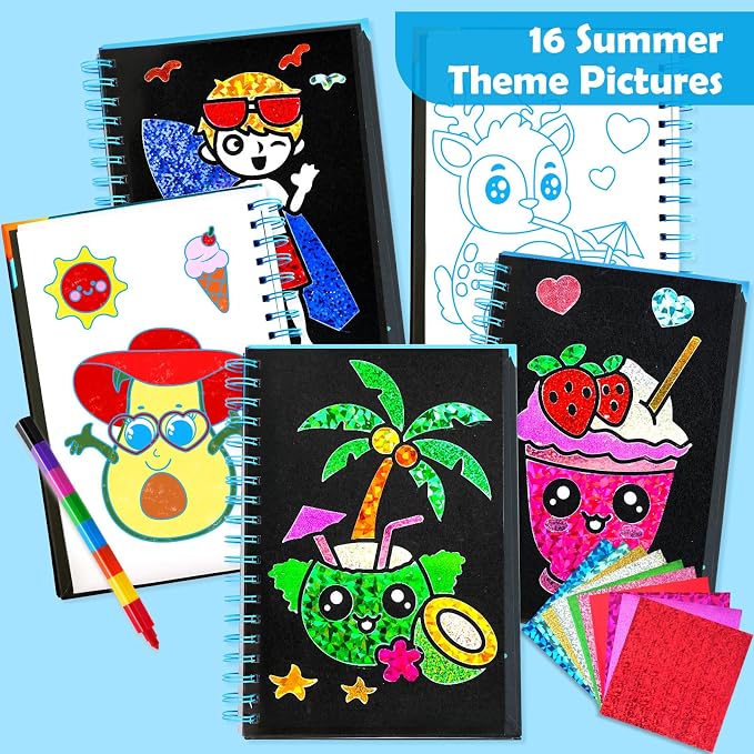 FUNNYB&G Foil Art Craft Kit for Kids 4-10 Years Old: Mess-Free & No-Glue - Image 8