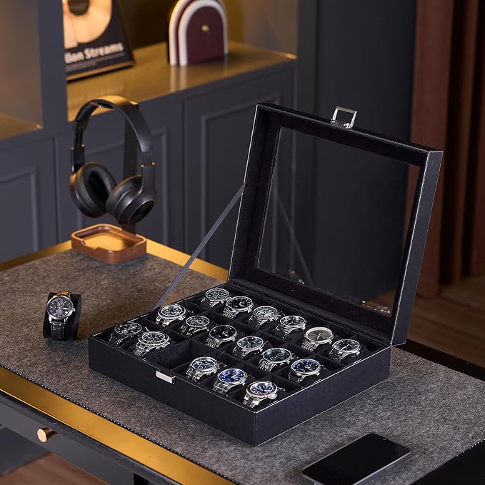ProCase Watch Box Organizer, 18 Slot Watch Display Case - Image 6