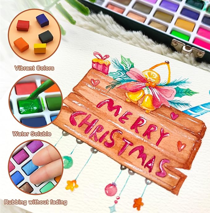 Artecho Watercolor Paint Set 72 Colors, Travel Watercolor Set - Image 5