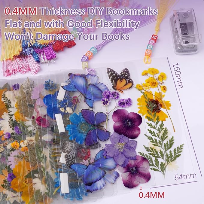 380Pcs Pressed Flower Bookmark Kit - Image 2