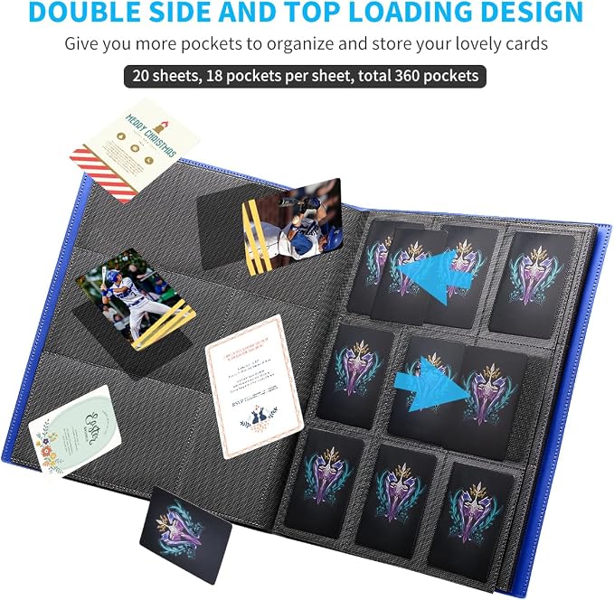 Card Binder, Upgraded 9 Pockets Trading Card Collection Binder - Image 4