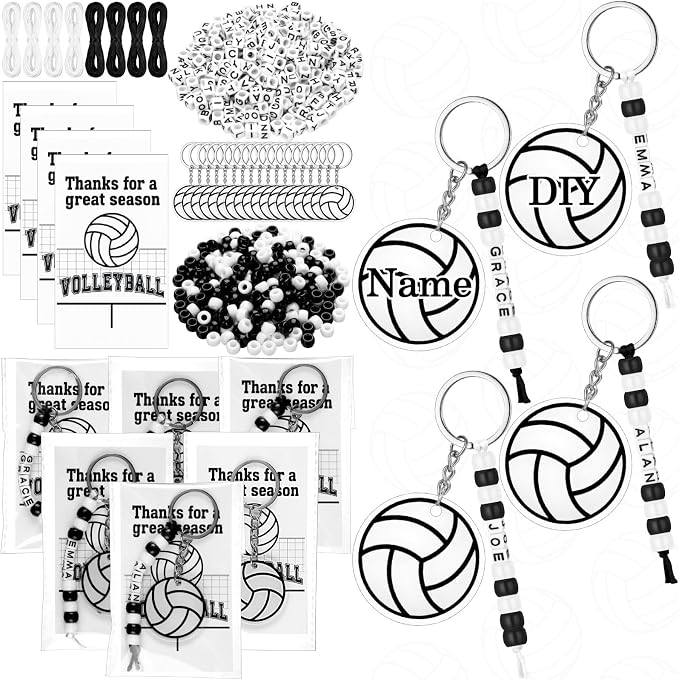 Suncalla 984 Pcs 24 Set Volleyball Keychain Making Kit DIY Volleyball Bag Tag by Unknown