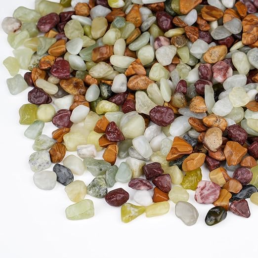 Pulovin 2.5 lbs Pebbles for Indoor Plants, Succulent Rocks, 3/8" Polished by GardenSteward