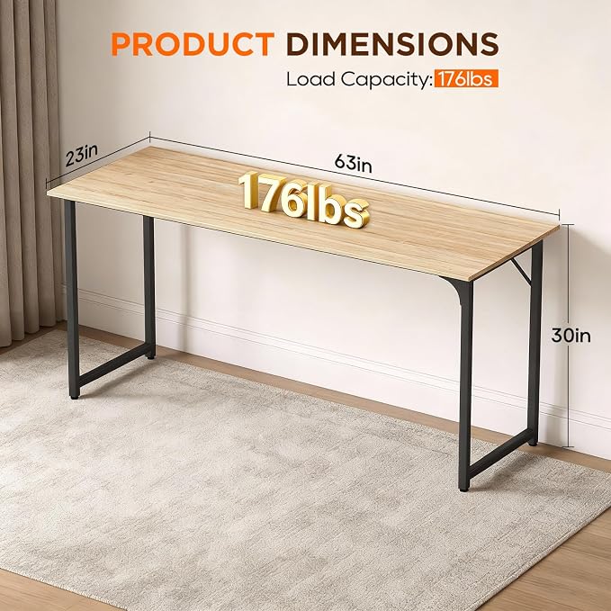 PayLessHere | 63 Inch Computer Desk | Nature | Office Desk - Image 3