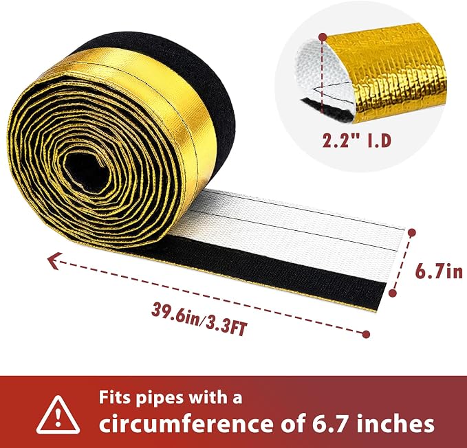 Wire Heat Shield Wrap for Car Hose Lines, 2.2" I.D. x 3.3FT, - Image 2