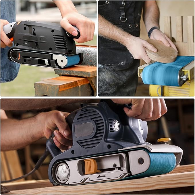 1/2x18 Inch Belt Sander Sanding Belts Kit 40 Pcs (10 Each of 40/60/80/120 Grits), Zirconia Belt Sander Paper Sanding Belts for Wood, Metal, Cars, and Furniture, 40-Pack