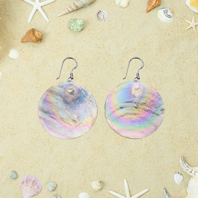 SUNNYCLUE 1 Box Shell Charms AB Color Flat Round Natural Capiz Seashell Slice - Image 4