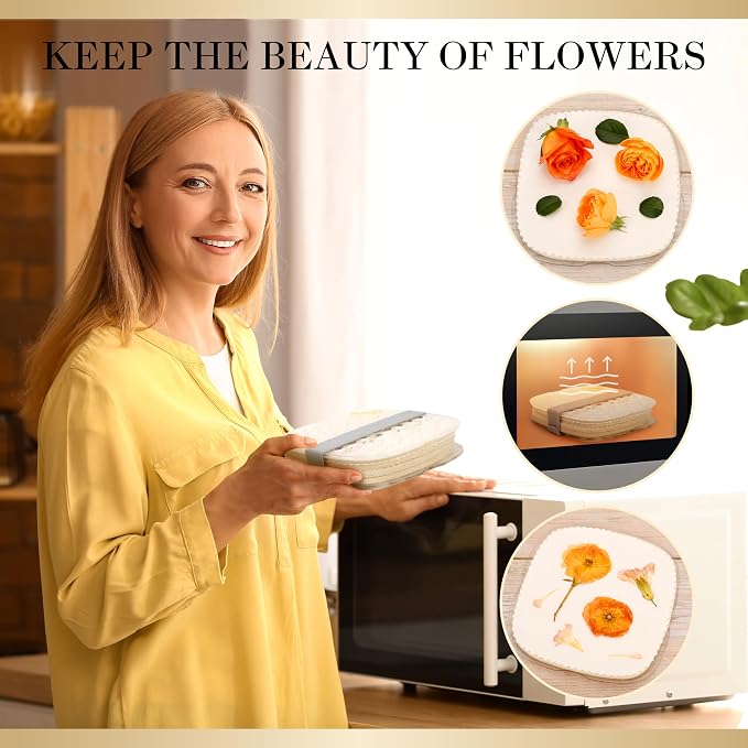 Aboofx Microwave Flower Press 6.3" 3 Layers Fast Drying Pressed Flower Art Kit - Image 4