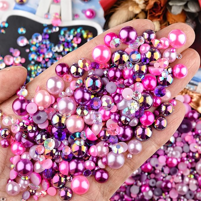 3900+ Pcs Rhinestones and Pearls Kit, 2-10mm Flatback Gems - Image 3