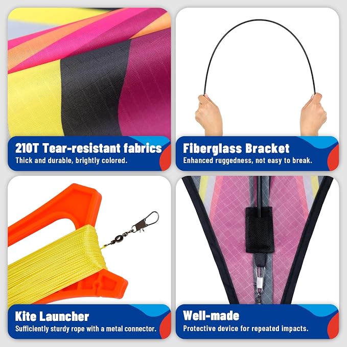 Kite, Large Delta Kites for Kids and Adults, Durable Multifunctional Beach Kite - Image 4