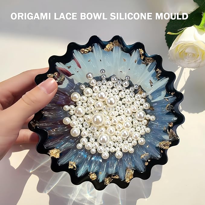 Resin Molds for Bowl, 5.24 x 1.65 inches Flower Tray Silicone Molds for Resin - Image 3