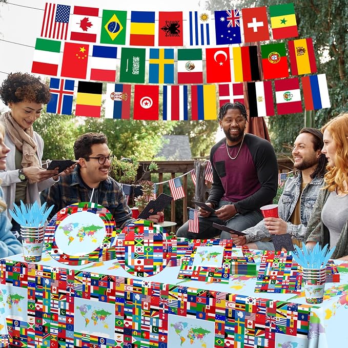 International World Flags Tableware Set, Flags Tablecloth - Image 4