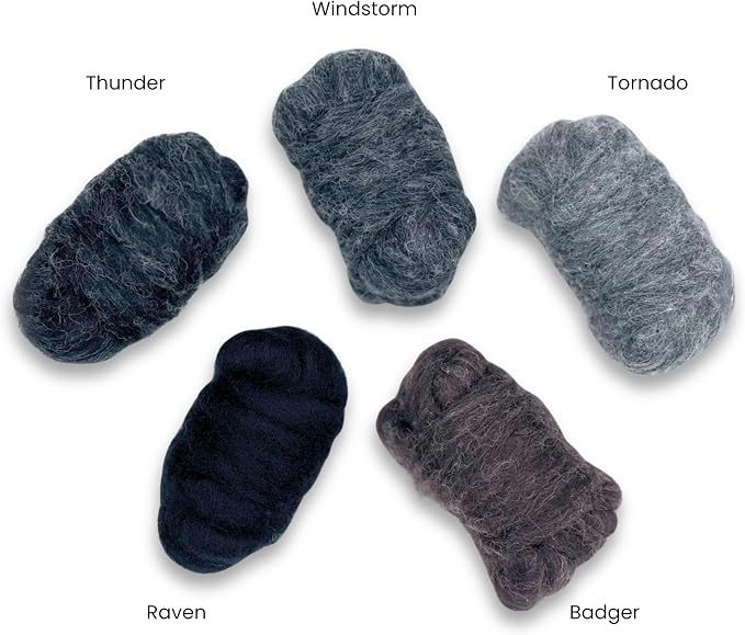Corriedale Carded Sliver Wool Roving Variety Bundle | Best Core Wool - Image 2