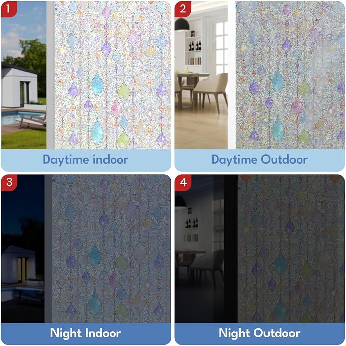ADD.HERES Window Privacy Film, Stained Glass Decorative Static Cling, Removable - Image 5