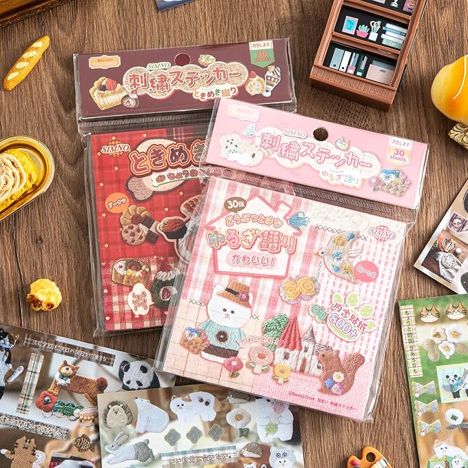 Girl's Japanese Retro Sticker Book, Food and Daily Life Theme - Image 4