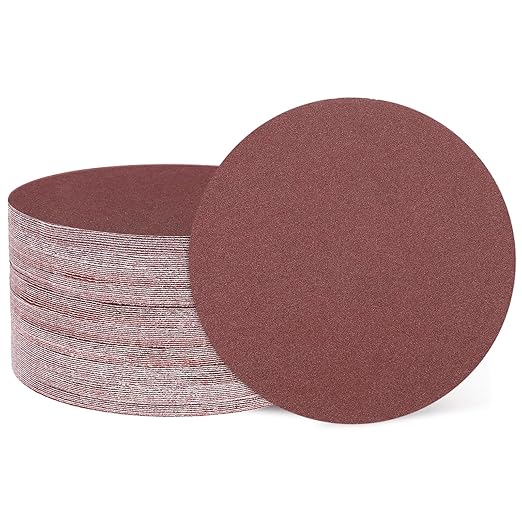 HARFINGTON 50 Pcs 6 Inch Sanding Disc 100 Grit Hook and Loop Sandpaper Random Orbital Sander Pads for Woodworking Automotive Metal Polishing