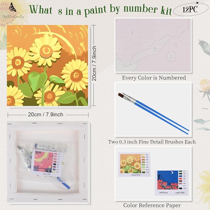 Nezyo 12 Sets Paint by Numbers Kit - Image 2