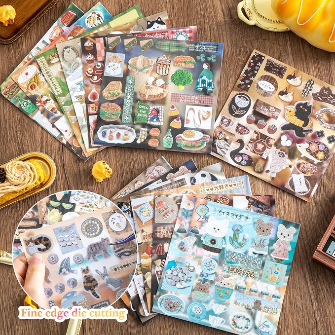 Girl's Japanese Retro Sticker Book, Food and Daily Life Theme - Image 5