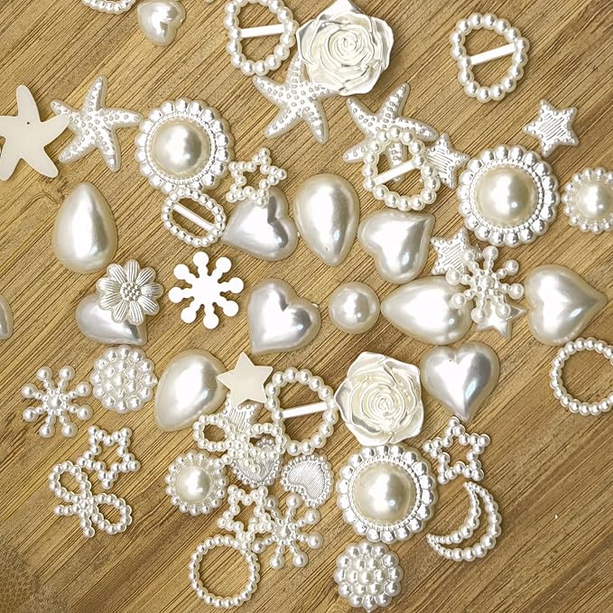 Chenkou Craft Random 100g/lot 4-20mm Half Round Imitation Pearls Seastar Bow - Image 3