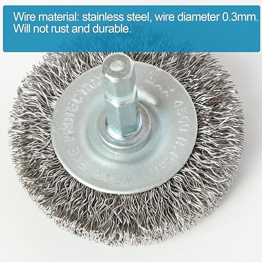 10pcs 2" Stainless Steel Wire Wheel Brushes Kit for Drill with 1/4-Inch Hex Shank