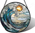 DASTOLL Stained Glass Window Hanging, and Mom 11.8x11.8 in by DASTOLL
