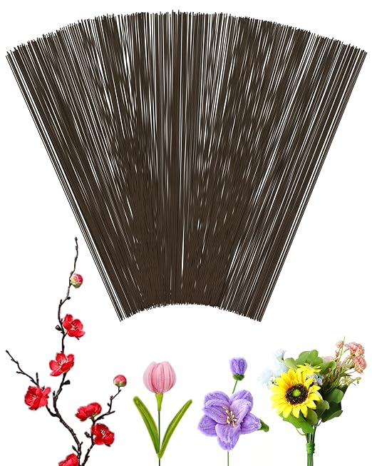 100 PCS FIVEIZERO 26 Gauge Brown Floral Wire Stems by FIVEIZERO