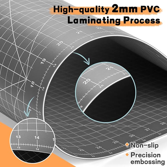 Premium 18" x 24" Self Healing Sewing Mat, Non-slip A2 Cutting Mat - Image 5