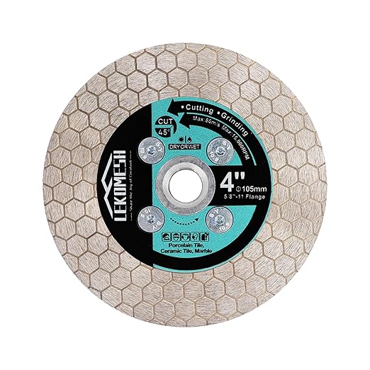 4 Inch/105MM Diamond Cutting Disc - Tile Saw Blade Cutting Wheel Double-Sided Diamond Discs for Cutting Grinding Porcelain Ceramic Tile Marble Granite,5/8"-11 Thread