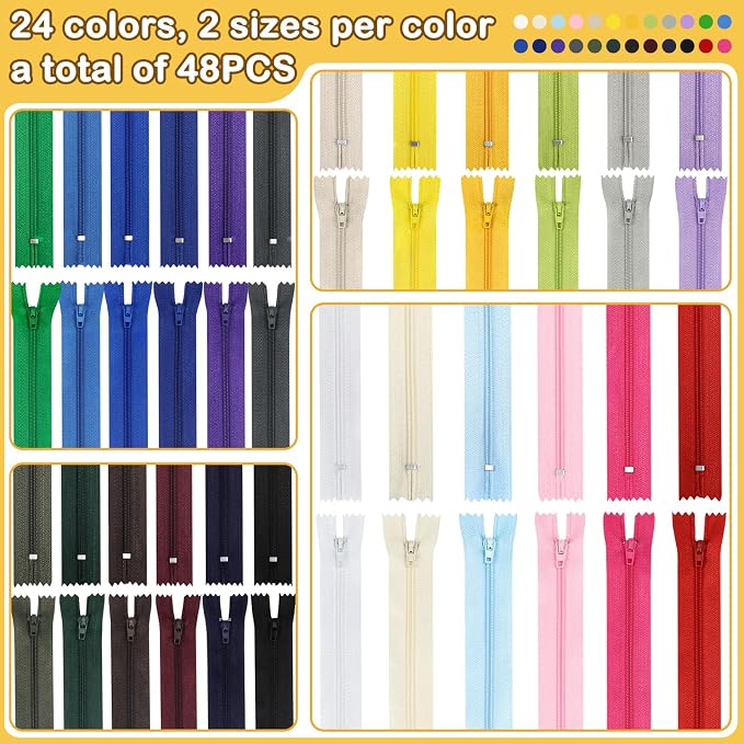 Zippers for Sewing, DOITEM Nylon Coil Zippers - Image 3