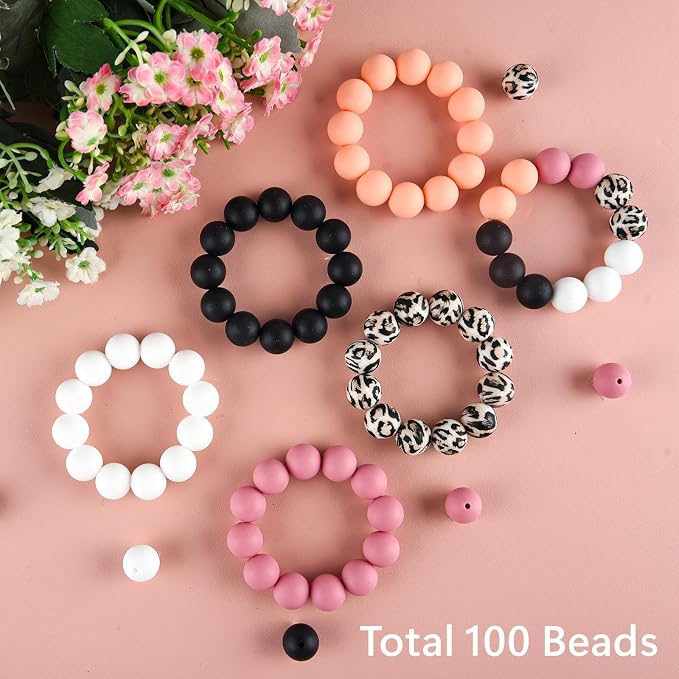 ASTARON 100 Pcs 15mm Silicone Beads - Image 4
