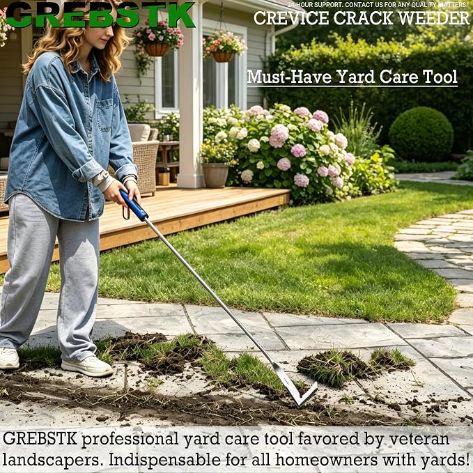 GREBSTK Crack Weeder Crevice Weeding Stainless Steel Sharp Tool, 38 in | - Image 4