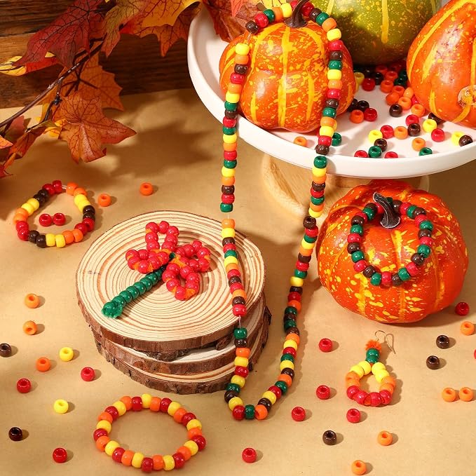 UPINS 1200Pcs Fall Colored Pony Beads - Image 4