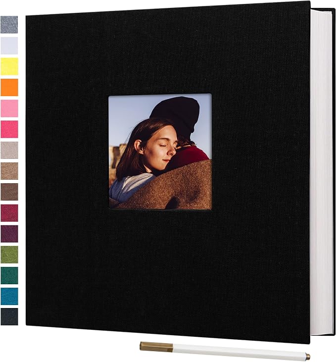 potricher Large Photo Album Self Adhesive 4x6 5x7 8x10 Pictures Linen Cover 80 by potricher