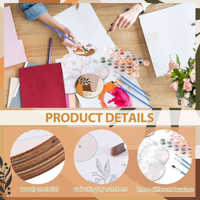 Reallnaive 8 Pcs Boho Paint by Numbers Kit - Image 4