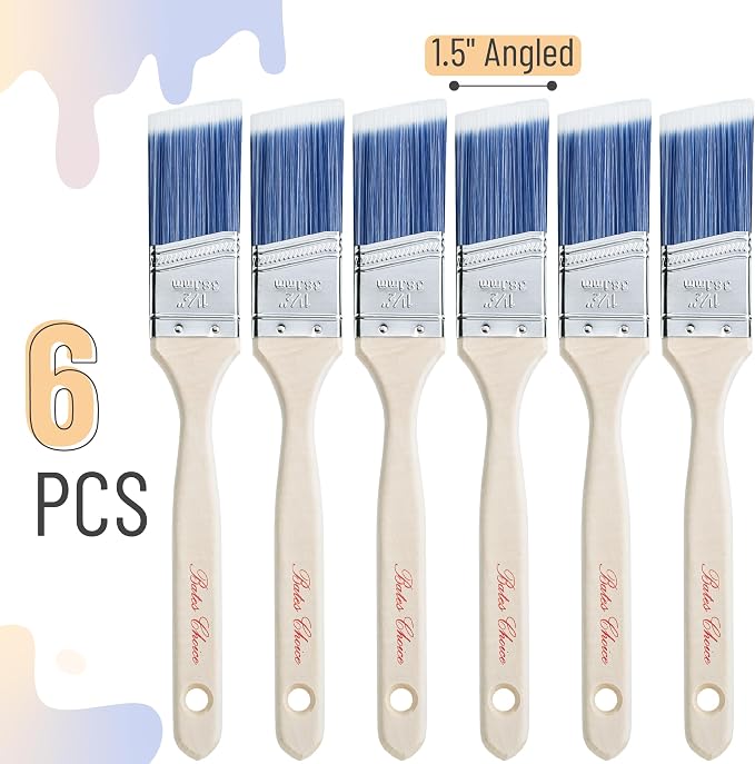 Bates 1.5-Inch Paint Brushes, 6 Pack - Image 2