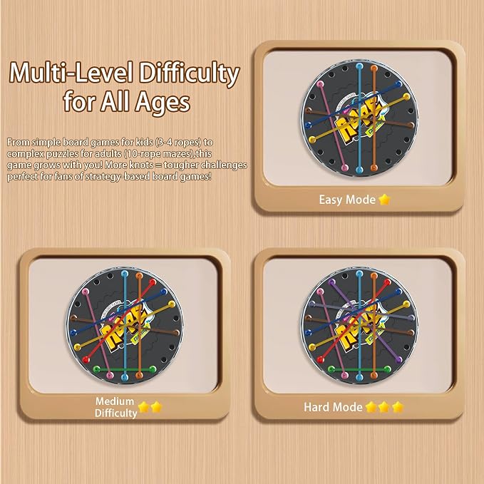 lartoys Rope Untangling Puzzle Game, Mini Travel Size Educational Strategy - Image 4