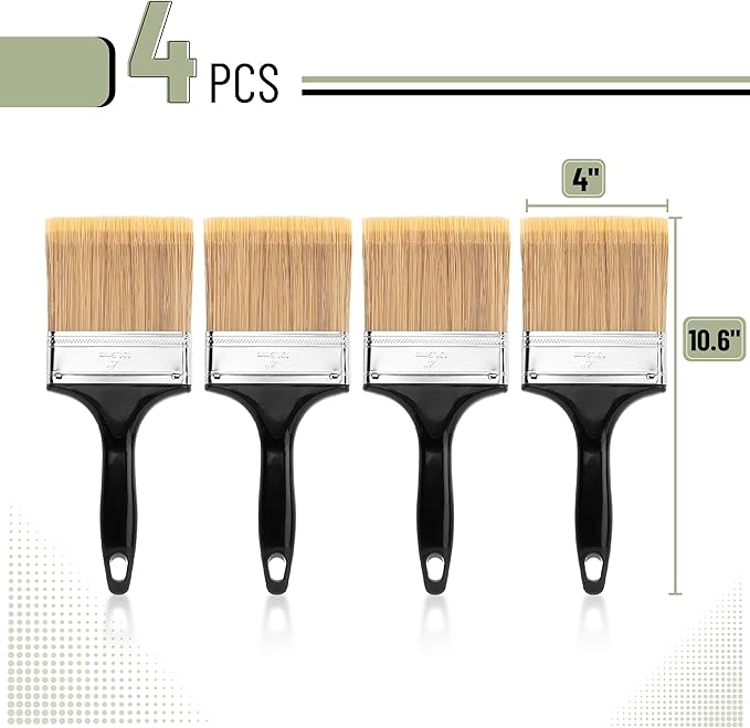 Bates- Paint Brushes, 4 Pack, Flat Paint Brushes | - Image 2