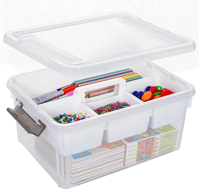 Citylife 17 QT Clear Craft Organizers and Storage Box by Anywish