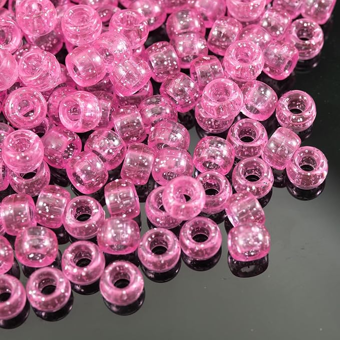 Gxueshan 1000 Pcs Acrylic Plastic White Pony Beads 6x9mm Bulk Kandi Beads - Image 4