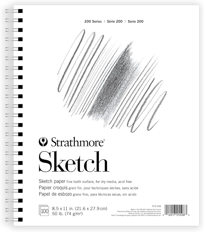 Strathmore 200 Series Sketch Pad, 8.5x11 inch, 100 Sheets, Side Wire by StrathmorePaper