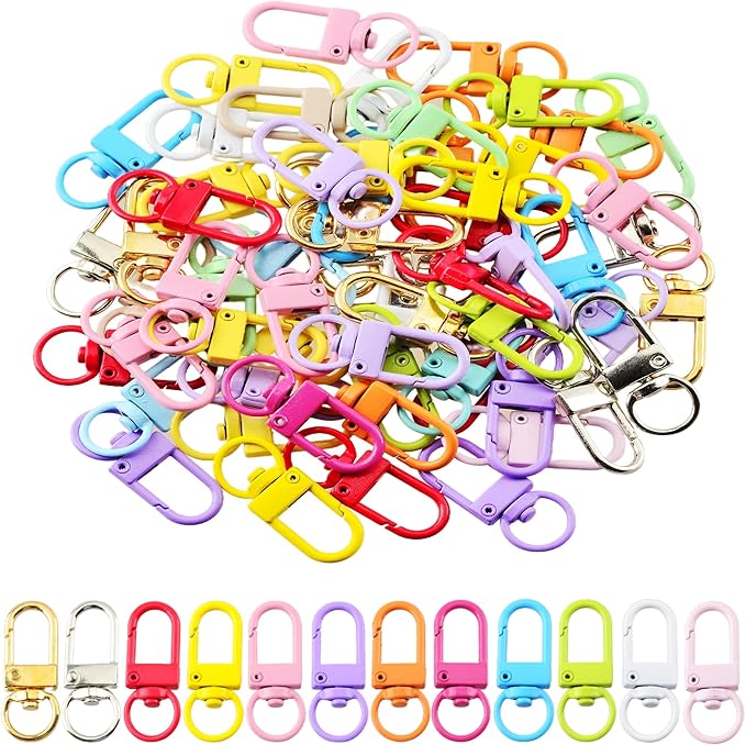 KJML DIY Keychain clip 60pcs Swivel Snap Lobster Claw Keychain Clasps Lanyard by KJMLDIY