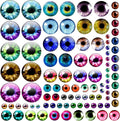 100PCS 30/25/20/16/12/8/6mm Assorted Mixed Size Eyes Glass Cabochon by mjjmbc