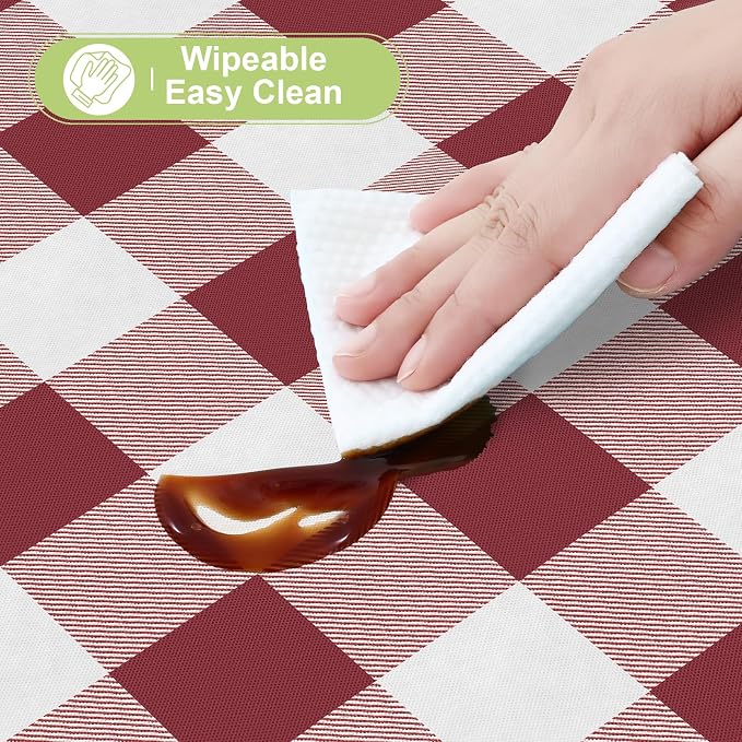 Smiry Oval Table Cloth, Waterproof Vinyl Tablecloths - Image 3