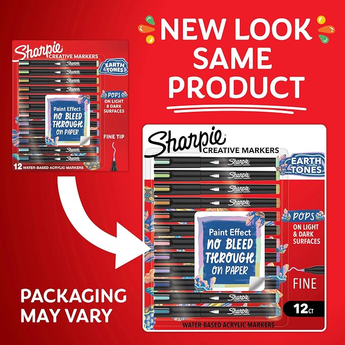 Sharpie Creative Markers, Earth Tones, Water-Based Acrylic Paint Markers - Image 7